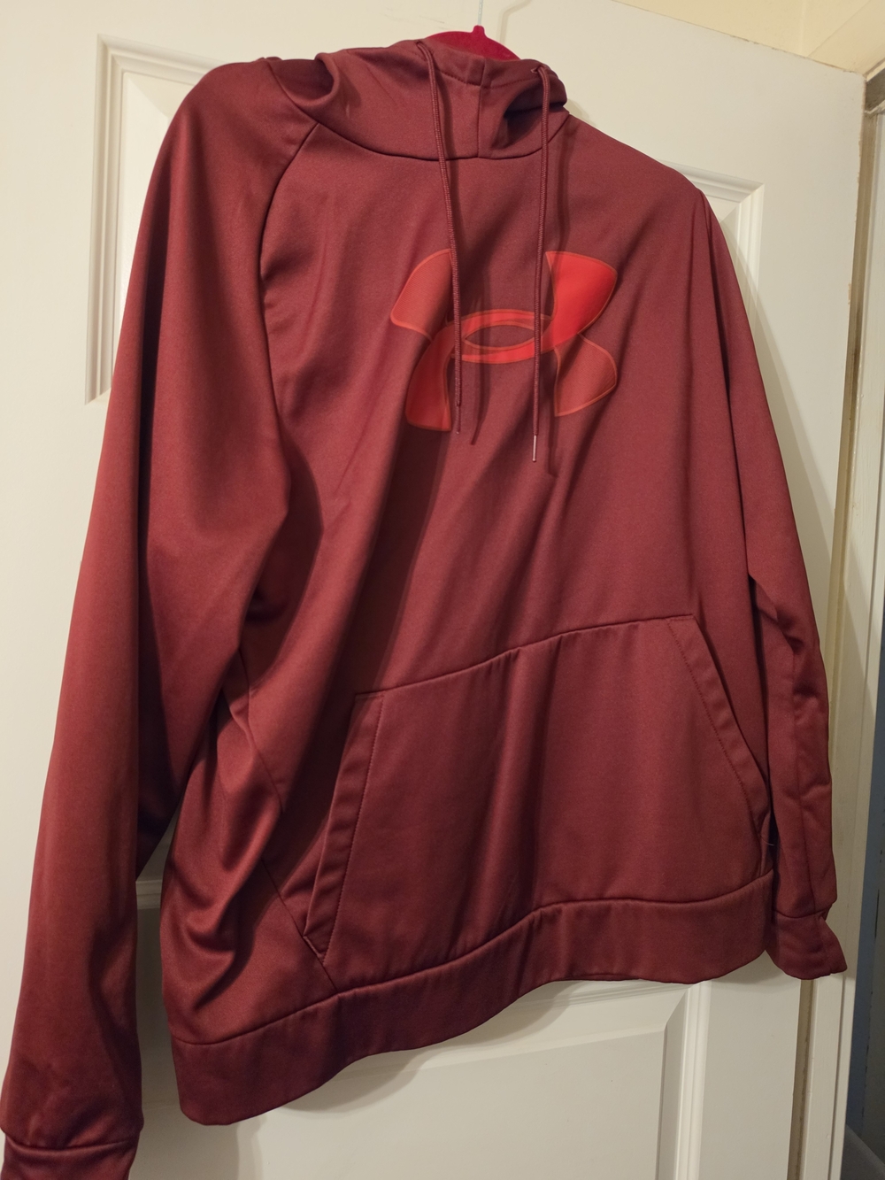 Under Armour Maroon Pullover Hoodie with Red Logo